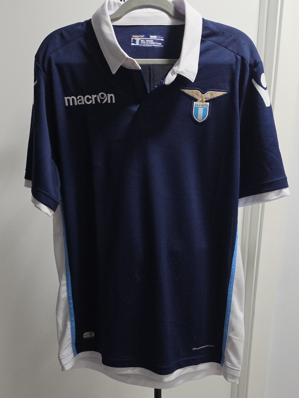 Macron SS Lazio Men's Navy Polo Jersey